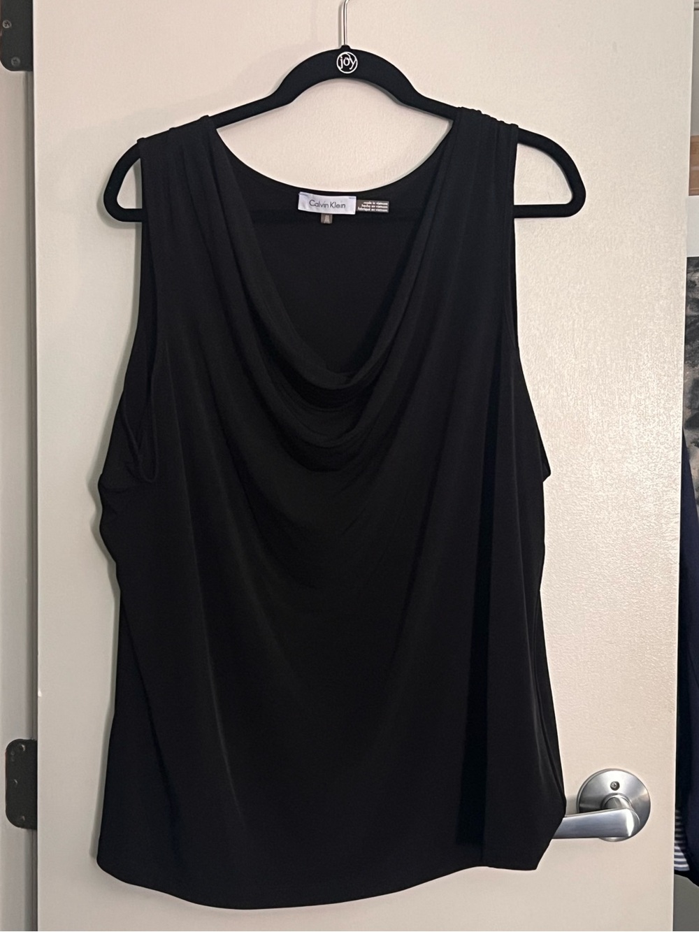 Calvin Klein Black Sleeveless Cowl-Neck Top (Size: 2X)